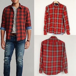 Ralph Lauren Red Plaid Casual Button Down Shirt